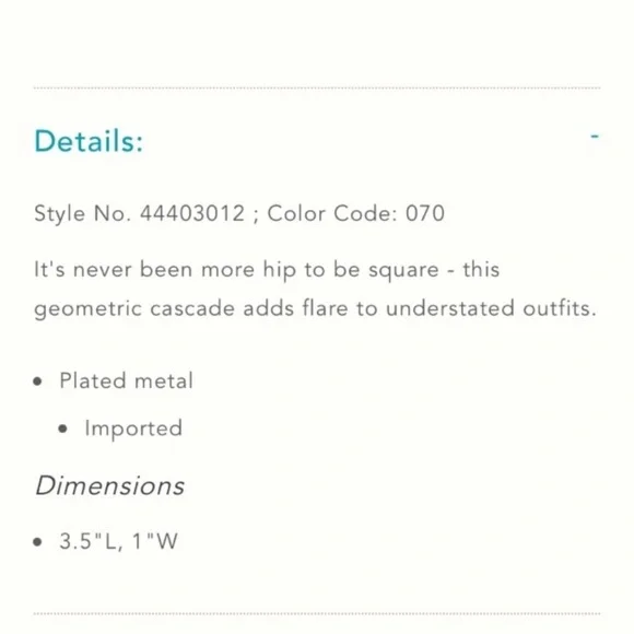 NWOT Anthropologie Gold drop earrings - Picture 3 of 3